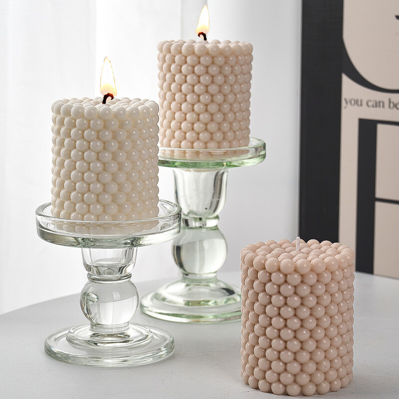 Cilindrinė burbulinė žvakė, silikoninė forma, pasidaryk „pasidaryk pats“ kūrybingu muilu kvepianti žvakė darbalaukio ornamentas, dervos formos, gipso cemento amatų namų dekoras