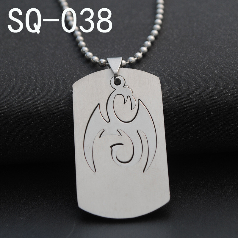 Bijuterii din oțel europene și americane colier bărbați lanț de pulover pentru femei pandantiv din oțel titan Wolverine versiune coreeană a dragonului zburător