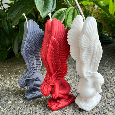 3D Ziemeļvalstu stila pietupieni eņģeļu spārni silikona sveču veidne DIY cilvēka ķermeņa ziepes ģipša izgatavošana šokolādes kūkas dekors rokdarbu dāvana