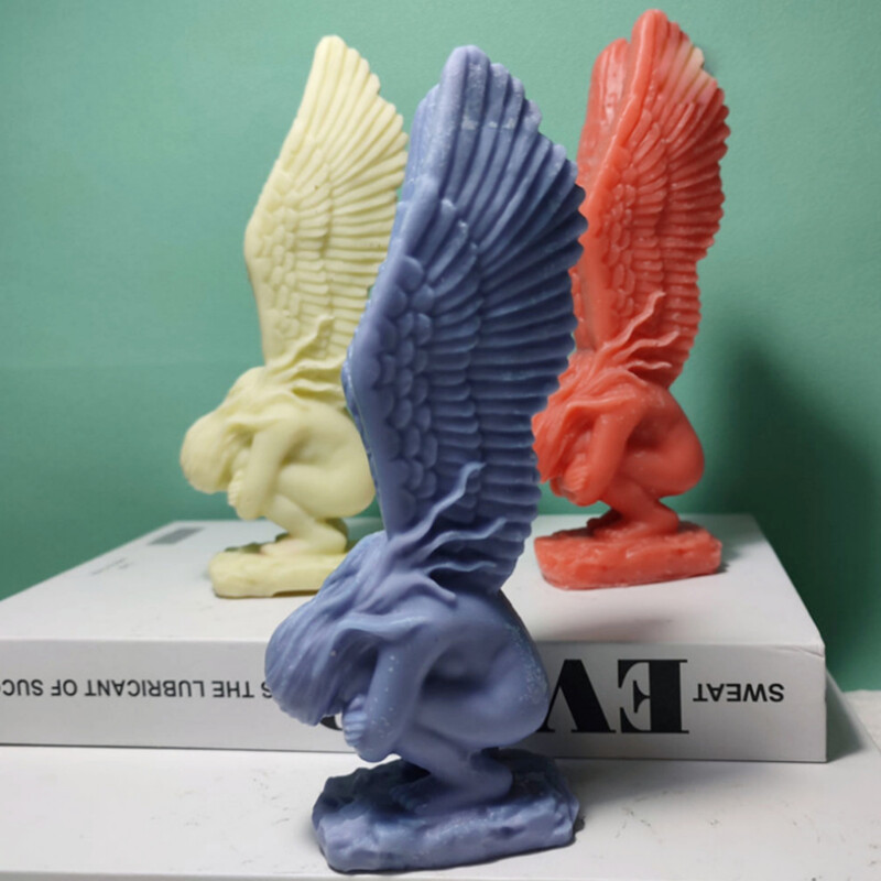3D Ziemeļvalstu stila pietupieni eņģeļu spārni silikona sveču veidne DIY cilvēka ķermeņa ziepes ģipša izgatavošana šokolādes kūkas dekors rokdarbu dāvana