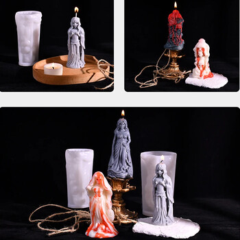 Καλούπια κεριών από σιλικόνη Halloween Ghost Couple DIY 3D Zombie Pumpkin Skeleton Crafts Ρητίνη Γύψινο καλούπι φόρμα για Halloween Party Δώρο