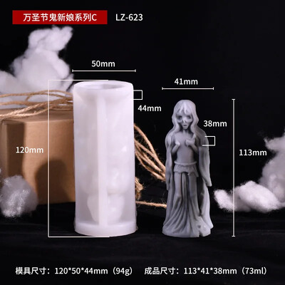 Καλούπια κεριών από σιλικόνη Halloween Ghost Couple DIY 3D Zombie Pumpkin Skeleton Crafts Ρητίνη Γύψινο καλούπι φόρμα για Halloween Party Δώρο