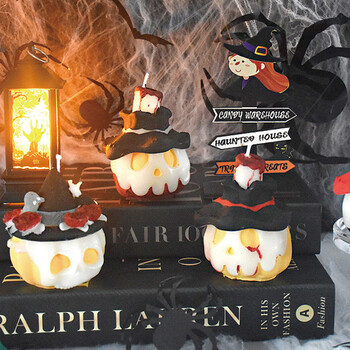 3D Evil Pumpkin Halloween Decor Κερί Καλούπι σιλικόνης Pumpkin Skull Aromatherapy Κερί γύψο ρητίνης Μούχλα για Halloween Δώρα