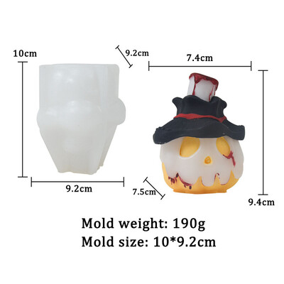 3D zlá tekvica Halloween Dekoračná silikónová forma na sviečku Tekvicová lebka Aromaterapeutická sviečka Sadrová živicová forma Halloween Dekoračné darčeky