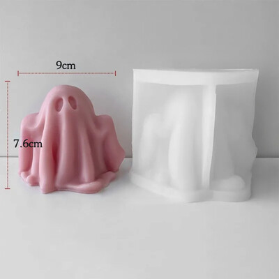 Matrite 3D pentru lumânări din silicon Fantoma de Halloween, drăguță păpușă înfricoșătoare, meșteșuguri din rășină, fabricarea de ipsos, matriță pentru producția de săpun, cadou de vacanță