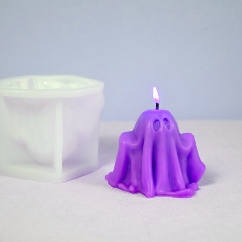 Matrite 3D pentru lumânări din silicon Fantoma de Halloween, drăguță păpușă înfricoșătoare, meșteșuguri din rășină, fabricarea de ipsos, matriță pentru producția de săpun, cadou de vacanță