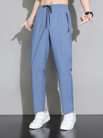 Liela izmēra 8xl vasaras vīriešu skriešanas bikses ledus zīda plānas sporta bikses, izstieptas neilona ātri nožūst ikdienas sporta bikses vīriešu sporta bikses