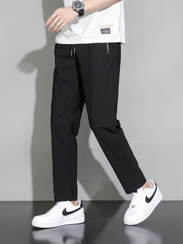 Liela izmēra 8xl vasaras vīriešu skriešanas bikses ledus zīda plānas sporta bikses, izstieptas neilona ātri nožūst ikdienas sporta bikses vīriešu sporta bikses