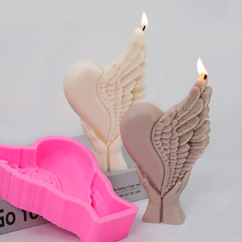 Creativity Love Wings Κερί Καλούπι σιλικόνης DIY Holding Wing Heart Crafts Κατασκευή καλουπιών χύτευσης από ρητίνη από γύψο Είδη διακόσμησης σπιτιού