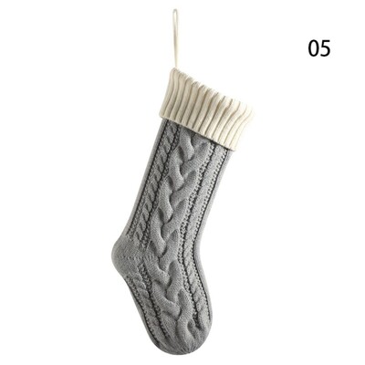 Χριστουγεννιάτικες κάλτσες πλεξίματος Εορταστικές προμήθειες Διακόσμηση σπιτιού Χριστουγεννιάτικο δέντρο στολίδια Παιδική τσάντα δώρου 18"/46 εκ.