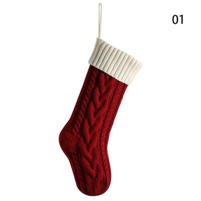Χριστουγεννιάτικες κάλτσες πλεξίματος Εορταστικές προμήθειες Διακόσμηση σπιτιού Χριστουγεννιάτικο δέντρο στολίδια Παιδική τσάντα δώρου 18"/46 εκ.