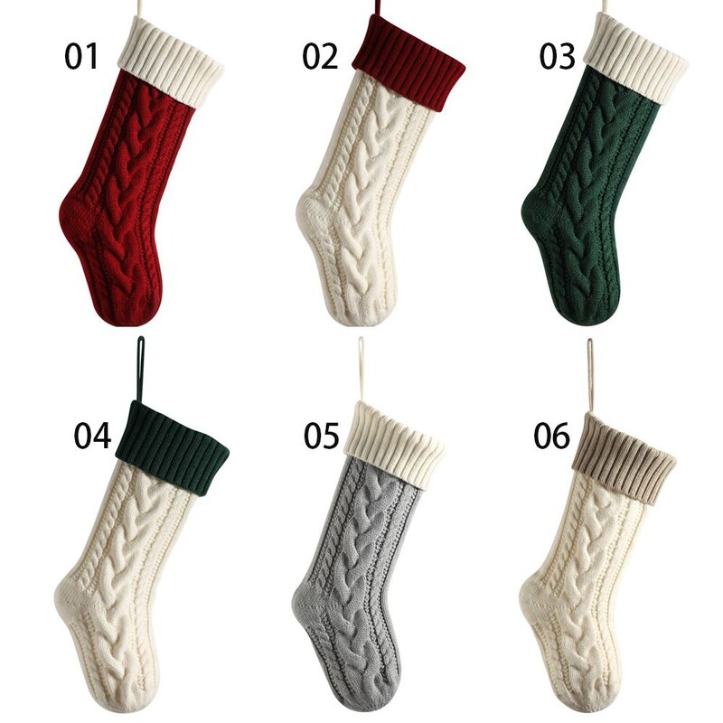 Χριστουγεννιάτικες κάλτσες πλεξίματος Εορταστικές προμήθειες Διακόσμηση σπιτιού Χριστουγεννιάτικο δέντρο στολίδια Παιδική τσάντα δώρου 18"/46 εκ.