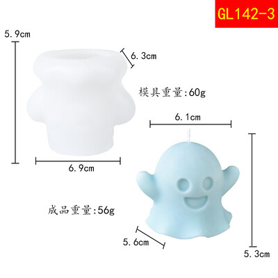 Mucegai pentru lumânări fantomă de Halloween DIY dovleac modelare fantomă decorare artizanat rășină gips fabricare matriță din silicon cadou Ziua morților