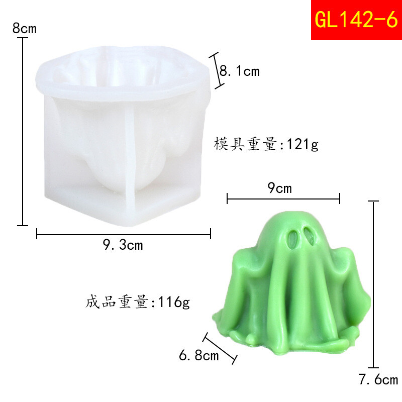 Mucegai pentru lumânări fantomă de Halloween DIY dovleac modelare fantomă decorare artizanat rășină gips fabricare matriță din silicon cadou Ziua morților