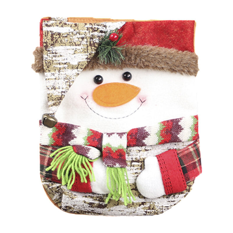 Jaunas Ziemassvētku somas 2024 Laimīgu Jauno gadu Ziemassvētku piederumi Plīša, jauka ābolu konfekšu dāvanu rokassomiņa