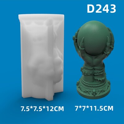 Μεγάλη λαβή φαντάσματος Καλούπι κεριού σιλικόνης κρανίου τρισδιάστατη λαβή καρδιάς Χειροτεχνία ρητίνη γύψου καλούπι τσιμέντου δώρο απόκριες