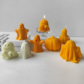 Halloween DIY Vtipná silikónová forma na sviečku s duchom, tvár ducha, bábka, ručne vyrábané mydlo, aromaterapeutická sviečka, dekoračná forma