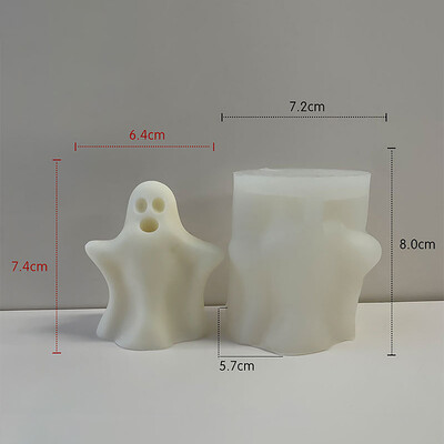 Halloween DIY Vtipná silikónová forma na sviečku s duchom, tvár ducha, bábka, ručne vyrábané mydlo, aromaterapeutická sviečka, dekoračná forma