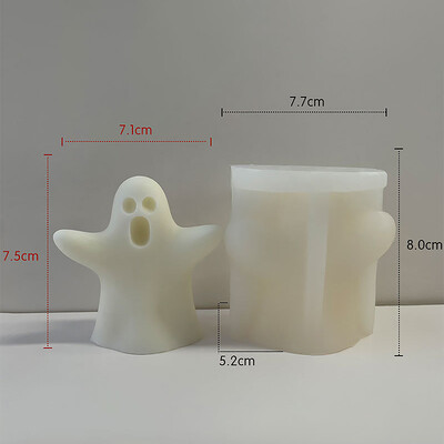 Halloween DIY Vtipná silikónová forma na sviečku s duchom, tvár ducha, bábka, ručne vyrábané mydlo, aromaterapeutická sviečka, dekoračná forma