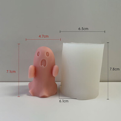 Halloween DIY Vtipná silikónová forma na sviečku s duchom, tvár ducha, bábka, ručne vyrábané mydlo, aromaterapeutická sviečka, dekoračná forma
