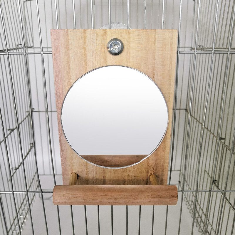 Bird Mirror With Perch Cockatiel Mirror for Cage Bird Toys Swing Parrot Cage Toys for Parakeet Cockatoo Cockatiel Lovebirds