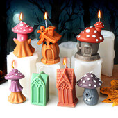 Γελοιογραφία Μανιτάρι Κεφάλι Φάντασμα Κερί σιλικόνης Φεστιβάλ Εκκλησίας Σοκολάτα κολοκύθας Ζωγραφική Σπίτι Γύψινο Διακόσμηση αποκριάτικου πάρτι