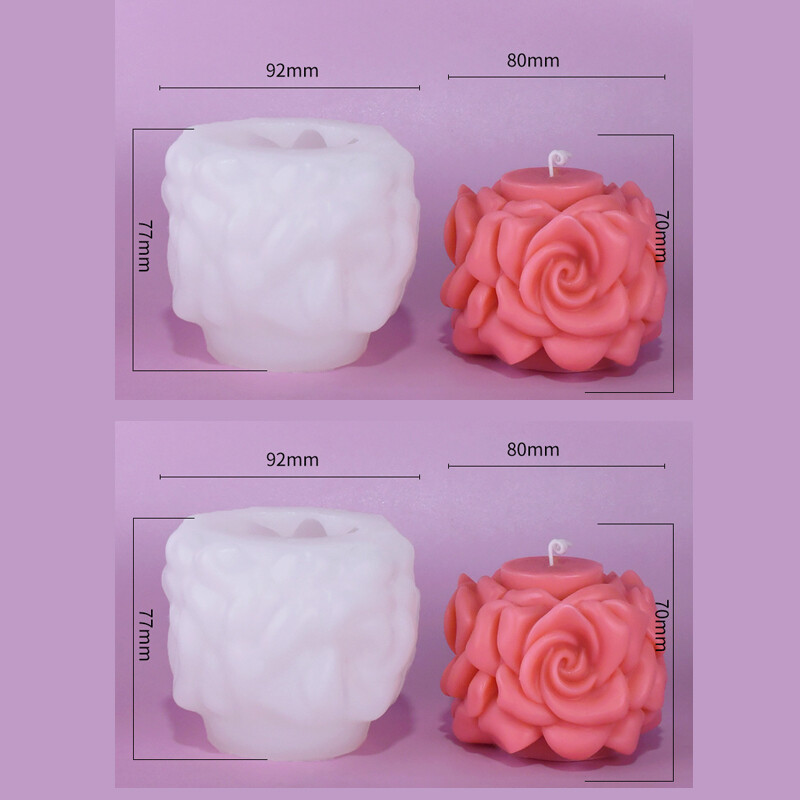 3D Rózsa Oszlopos Gyertya Szilikon Forma Valentin napi Virágcsokor Szappan Gipszgyanta Formák Kézzel készített esküvői dekoráció Kézműves ajándékok