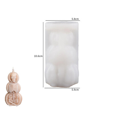 Τρισδιάστατο καλούπι κεριού σε σχήμα σκελετού αποκριών Δημιουργικό καλούπι σιλικόνης Skull Man Mold Triple Pumpkin Skull Mold Εργαλεία DIY Craft Resin