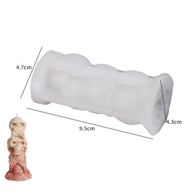 Τρισδιάστατο καλούπι κεριού σε σχήμα σκελετού αποκριών Δημιουργικό καλούπι σιλικόνης Skull Man Mold Triple Pumpkin Skull Mold Εργαλεία DIY Craft Resin