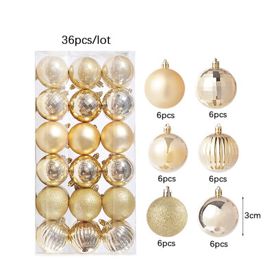 36 τμχ 3 εκατοστά Καλά Χριστούγεννα Πλαστική Μπάλα Κόκκινο Χρυσό Ασημί Χρώμα Πλαστικές Μπάλες Κρεμαστό Μπάλες Diy Χριστουγεννιάτικες Προμήθειες Χριστουγεννιάτικου Δέντρου Μπάλα