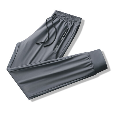 Elpojošas, elastīgas vīriešu skriešanas sporta bikses, ledus zīda skriešana, plānas sporta bikses ikdienas āra treniņiem sporta zālei fitnesa bikses 8XL