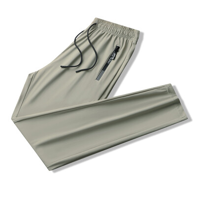 Elpojošas, elastīgas vīriešu skriešanas sporta bikses, ledus zīda skriešana, plānas sporta bikses ikdienas āra treniņiem sporta zālei fitnesa bikses 8XL