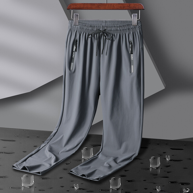 Elpojošas, elastīgas vīriešu skriešanas sporta bikses, ledus zīda skriešana, plānas sporta bikses ikdienas āra treniņiem sporta zālei fitnesa bikses 8XL