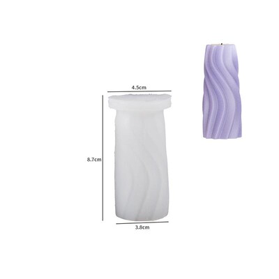 Κυλινδρικό Κερί Καλούπι Σιλικόνης με Ακανόνιστο Γεωμετρικό Σχήμα Στριφτές Ρίγες Κυλινδρικό Κερί Καλούπι Ρητίνης Γύψου