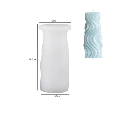 Κυλινδρικό Κερί Καλούπι Σιλικόνης με Ακανόνιστο Γεωμετρικό Σχήμα Στριφτές Ρίγες Κυλινδρικό Κερί Καλούπι Ρητίνης Γύψου