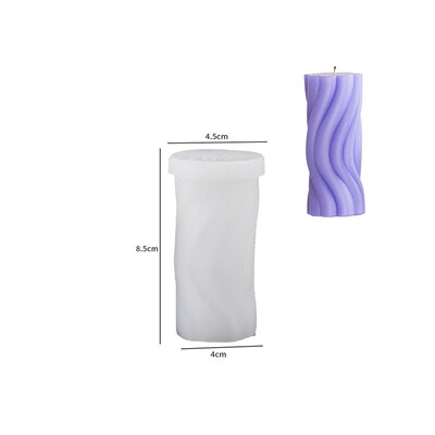 Κυλινδρικό Κερί Καλούπι Σιλικόνης με Ακανόνιστο Γεωμετρικό Σχήμα Στριφτές Ρίγες Κυλινδρικό Κερί Καλούπι Ρητίνης Γύψου