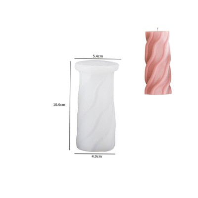 Κυλινδρικό Κερί Καλούπι Σιλικόνης με Ακανόνιστο Γεωμετρικό Σχήμα Στριφτές Ρίγες Κυλινδρικό Κερί Καλούπι Ρητίνης Γύψου