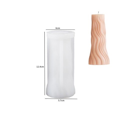 Κυλινδρικό Κερί Καλούπι Σιλικόνης με Ακανόνιστο Γεωμετρικό Σχήμα Στριφτές Ρίγες Κυλινδρικό Κερί Καλούπι Ρητίνης Γύψου