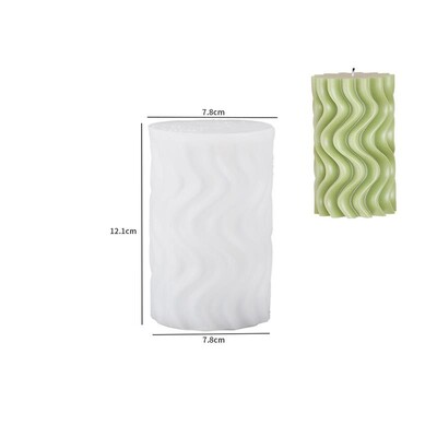 Κυλινδρικό Κερί Καλούπι Σιλικόνης με Ακανόνιστο Γεωμετρικό Σχήμα Στριφτές Ρίγες Κυλινδρικό Κερί Καλούπι Ρητίνης Γύψου