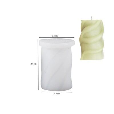 Κυλινδρικό Κερί Καλούπι Σιλικόνης με Ακανόνιστο Γεωμετρικό Σχήμα Στριφτές Ρίγες Κυλινδρικό Κερί Καλούπι Ρητίνης Γύψου