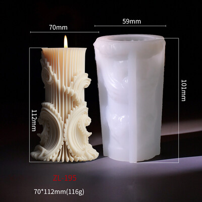 Sculptură pilon roman mucegai din silicon pentru lumânări, coloană verticală cu undă, rășină, set de fabricare a tencuielii, matriță pentru ciocolată, decor artistic pentru acasă