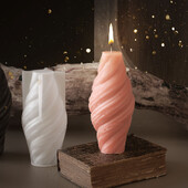 Spirālveida sveču veidnes ģeometrijas sveces silikona veidnes grebtas viļņotas sveces neregulāras svītras DIY spirālveida sveķu veidnes mājas dekorēšanai