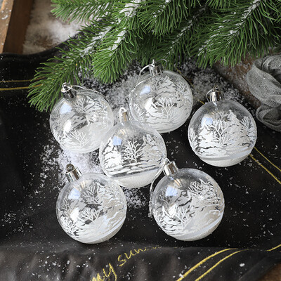 6 vnt. Skaidrus paveikslas Kalėdų rutulio papuošalai Naujųjų metų Kalėdų eglutės papuošimas Plastikinis Skaidrus Baubles Kamuoliukas pakabinamas Noel Navidad