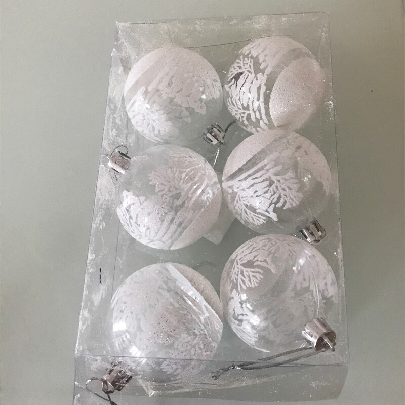 6 vnt. Skaidrus paveikslas Kalėdų rutulio papuošalai Naujųjų metų Kalėdų eglutės papuošimas Plastikinis Skaidrus Baubles Kamuoliukas pakabinamas Noel Navidad