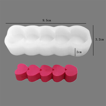 1 τεμάχιο 5-Link Love Κερί Καλούπια σιλικόνης DIY Κόλλα σταγόνας Γύψινο Ρητίνη Καλούπι Γάμου Δείπνο Κεριά Αρωματοθεραπείας Χειροποίητα