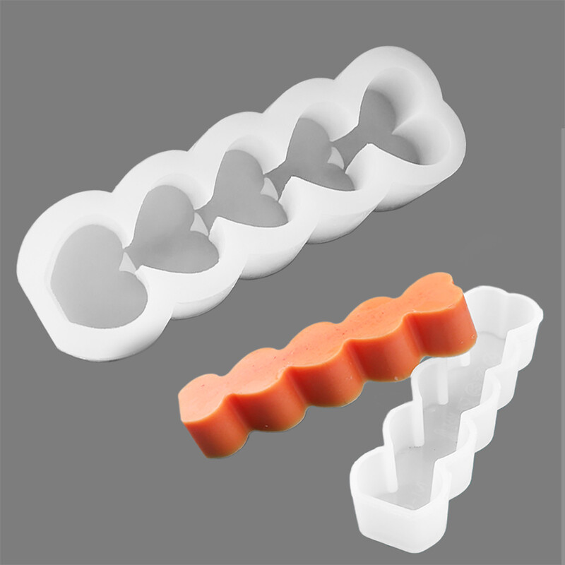 1 bucată 5-Link Lumânare Dragoste Mucegai din silicon DIY Lipici pentru picurare Tencuială Mucegai din rășină Petrecere de nuntă Cină Lumânări pentru aromaterapie lucrate manual