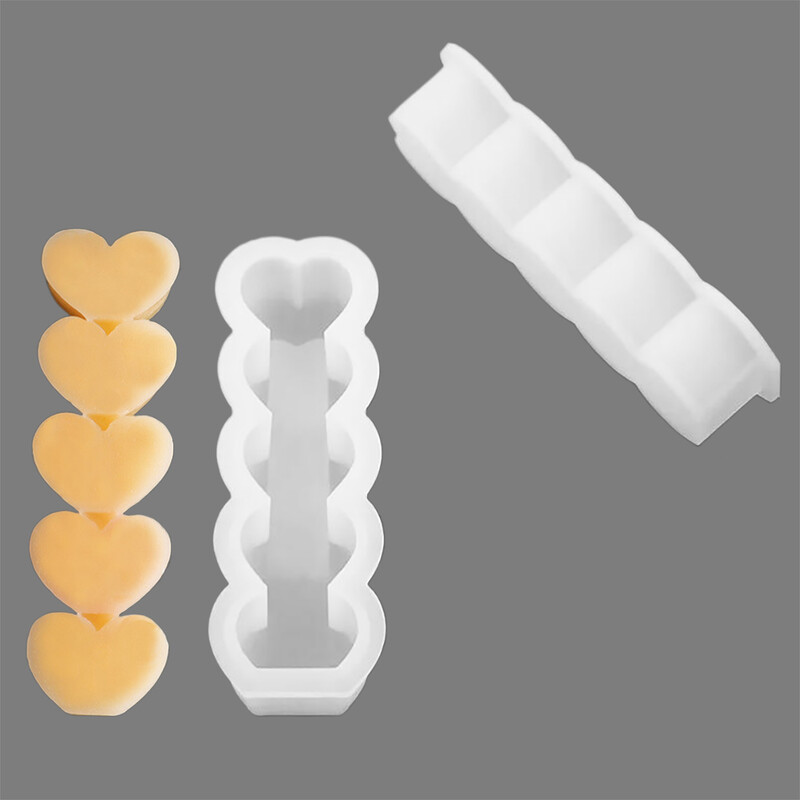 1 bucată 5-Link Lumânare Dragoste Mucegai din silicon DIY Lipici pentru picurare Tencuială Mucegai din rășină Petrecere de nuntă Cină Lumânări pentru aromaterapie lucrate manual