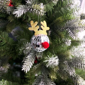 Ornamente noi de Crăciun pentru bile discoteca Pălărie de elan Pandantiv pentru brad de Crăciun Om de zăpadă Moș Crăciun Minge agățată Decor Crăciun Fericit Anul Nou 2025