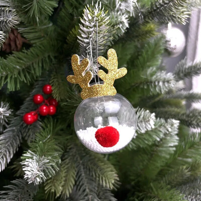 Ornamente noi de Crăciun pentru bile discoteca Pălărie de elan Pandantiv pentru brad de Crăciun Om de zăpadă Moș Crăciun Minge agățată Decor Crăciun Fericit Anul Nou 2025