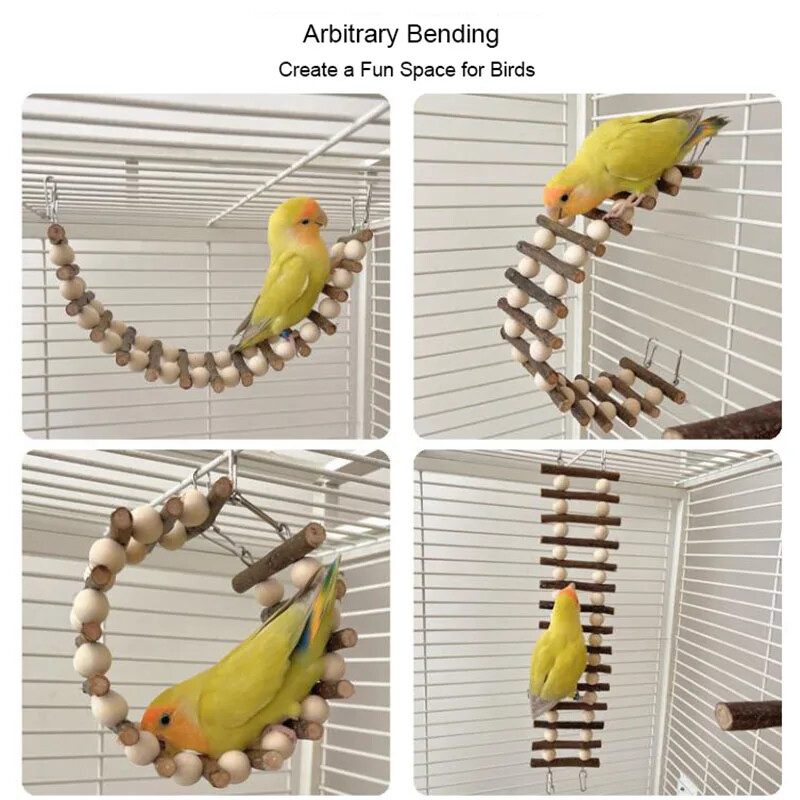 Dabīgs ābols Koks Putni Mājdzīvnieki Papagaiļi Kāpnes Kāpšanas Rotaļlieta Piekārtas Krāsainas Bumbiņas Papagaiļi Rotaļlietas Conures Papagaiļi Kaktiles
